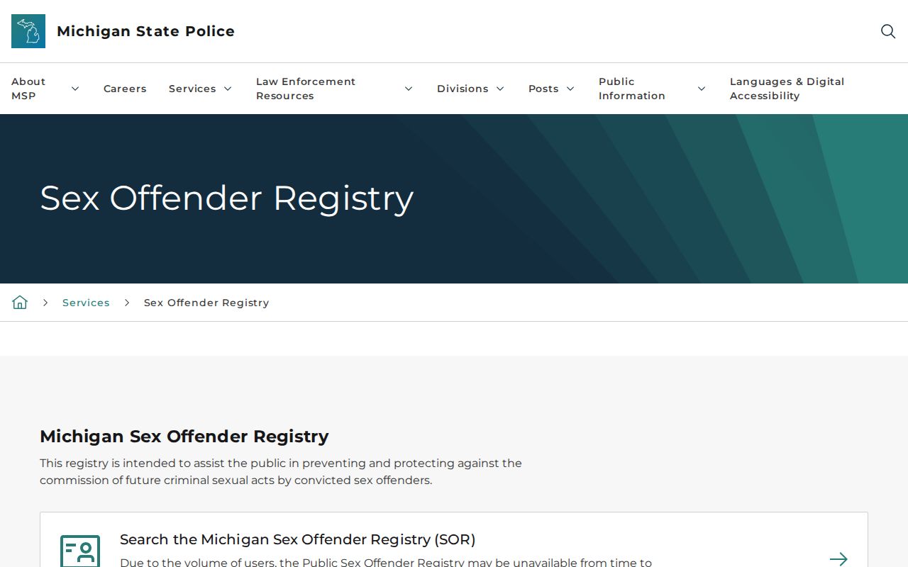 Arenac County criminal history and Michigan sex offender registry guidance