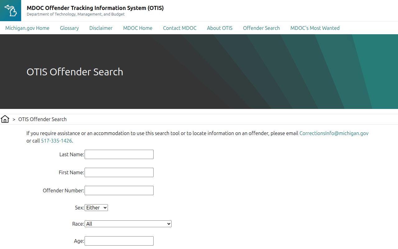 Arenac County criminal records and MDOC OTIS offender search